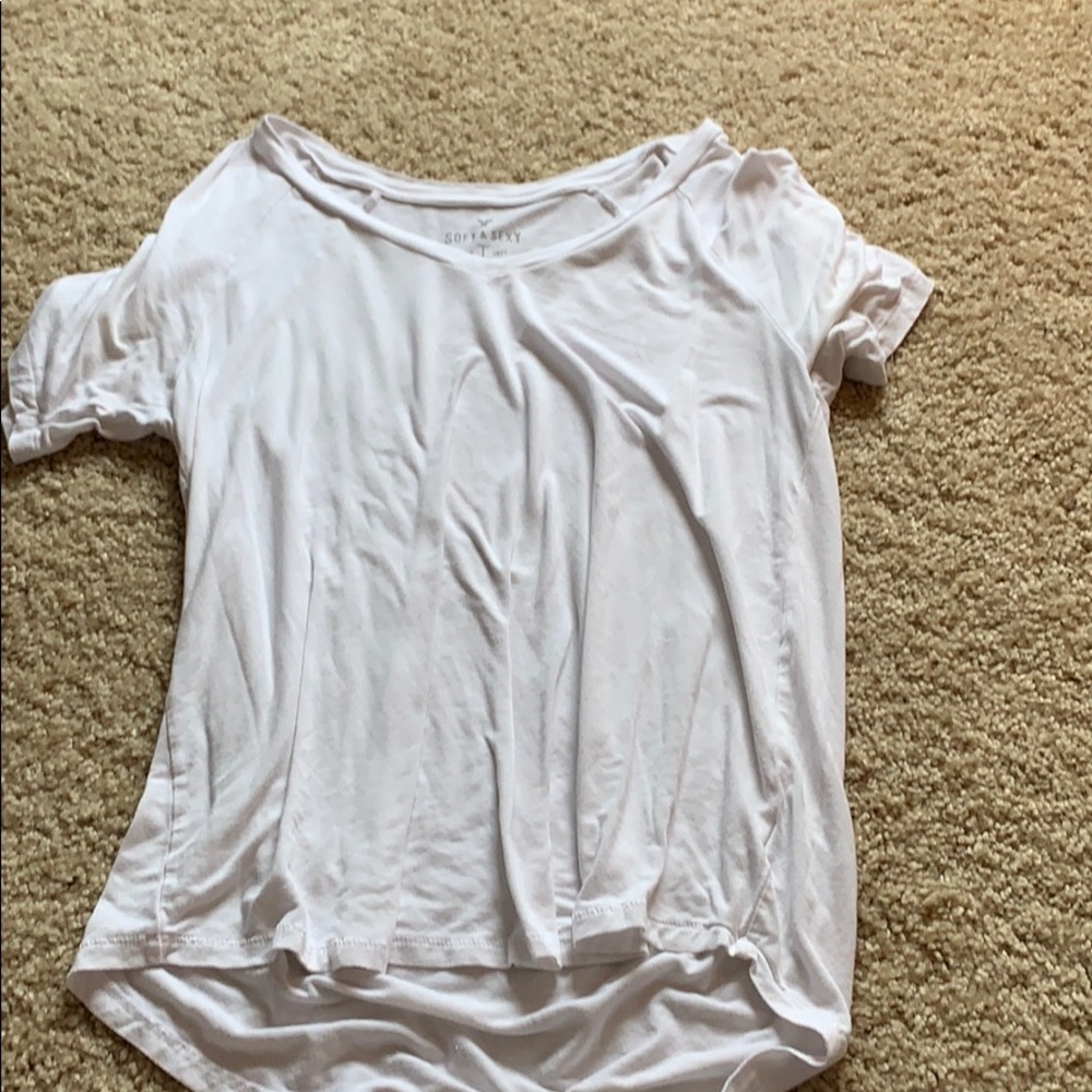 All white tee from American Eagle.
